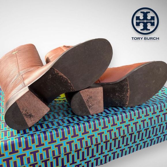 Tory Burch Jolie Leather Riding Boot in Rustic Brown 7(M) - $495 - Picture 9 of 17